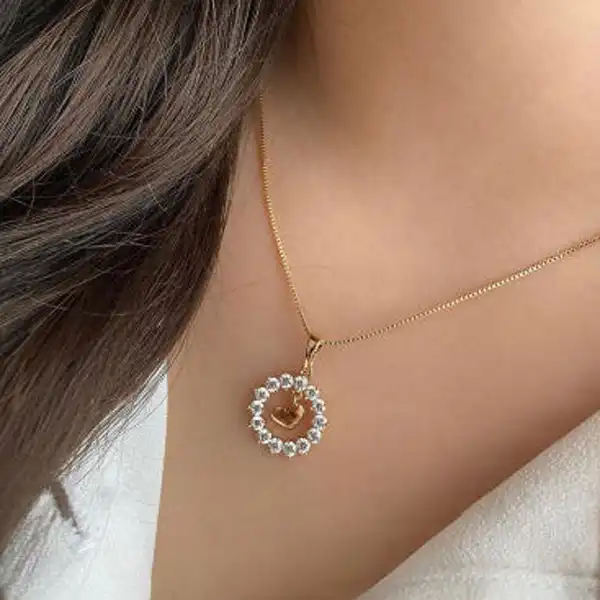 نیم ست زنانه ژوپینگ مدل دایره نگینی و قلب کد 3441