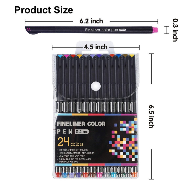 روان نویس فاین لاینر مدل نوک نمد مجموعه 24 عددی