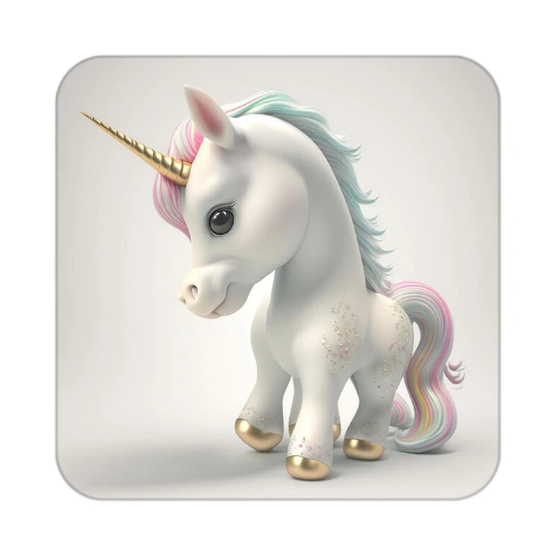 زیر لیوانی کاکتی طرح اسب تک شاخ و یونیکورن مدل mp32448