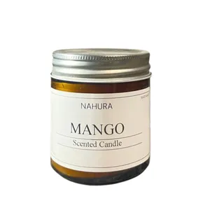 شمع لیوانی معطر مدل A008 با رایحه انبه زمان اتمام 20 ساعت