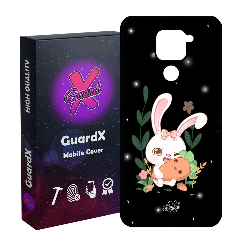 کاور گارد ایکس طرح خرگوش مدل Glass10309 مناسب برای گوشی موبایل شیائومی Redmi Note 9