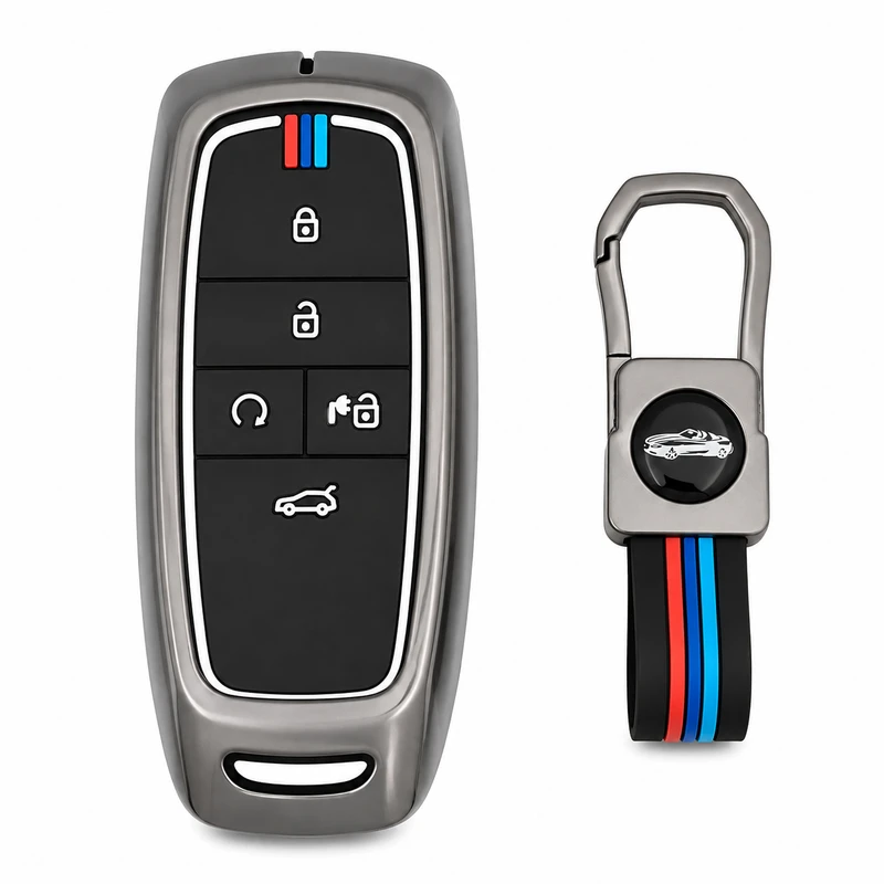 کاور ریموت و سوئیچ خودرو چیکال طرح فلزی کد P-1121 مناسب برای آیون وی پلاس برقی