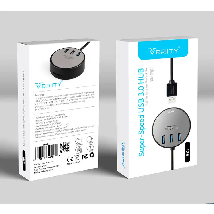 هاب چهار پورت USB 3.0 وریتی مدل H404