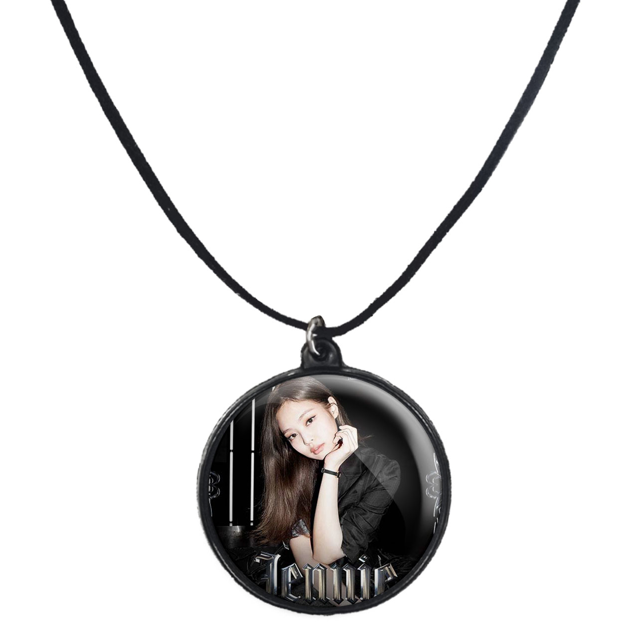 گردنبند پرمانه طرح بلک پینک کد pmb.6760 مدل دو طرفه