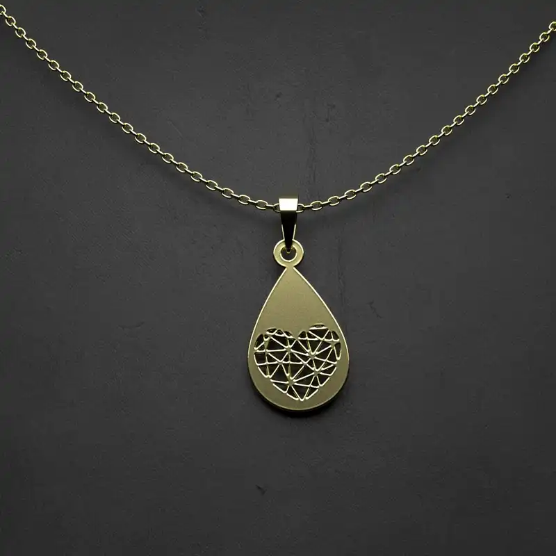 گردنبند طلا 18 عیار زنانه مدوپد مدل قلب کد JJ1092