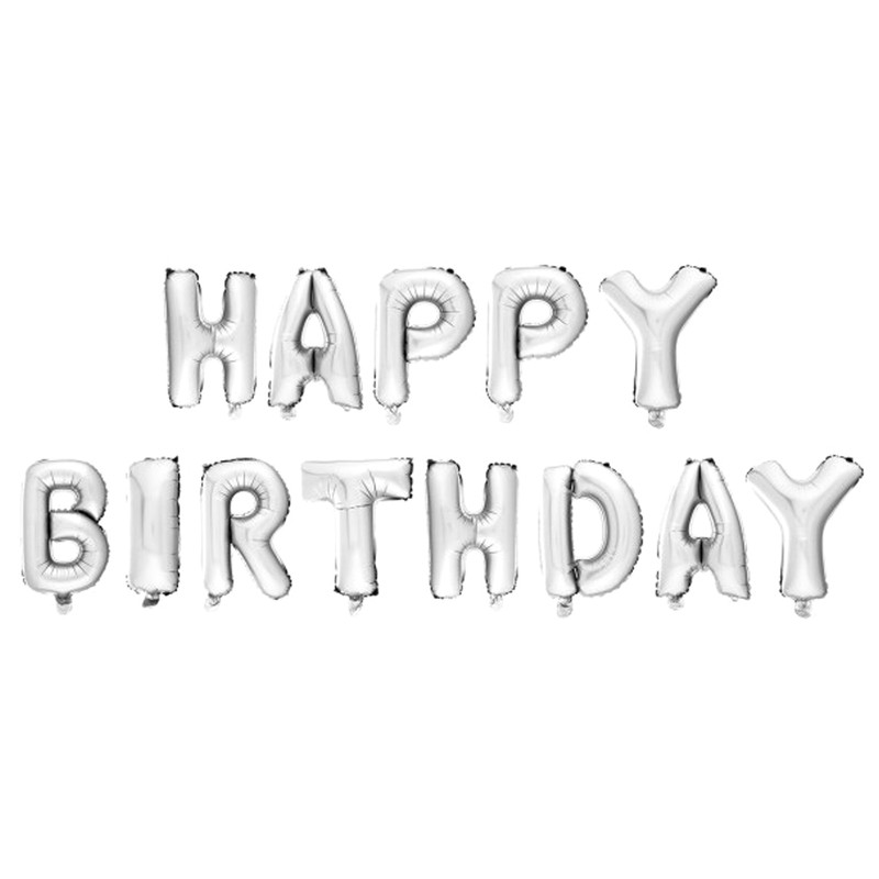 بادکنک فویلی سورتک مدل Happy BirthDay پلاس کد STF1003 بسته 13 عددی