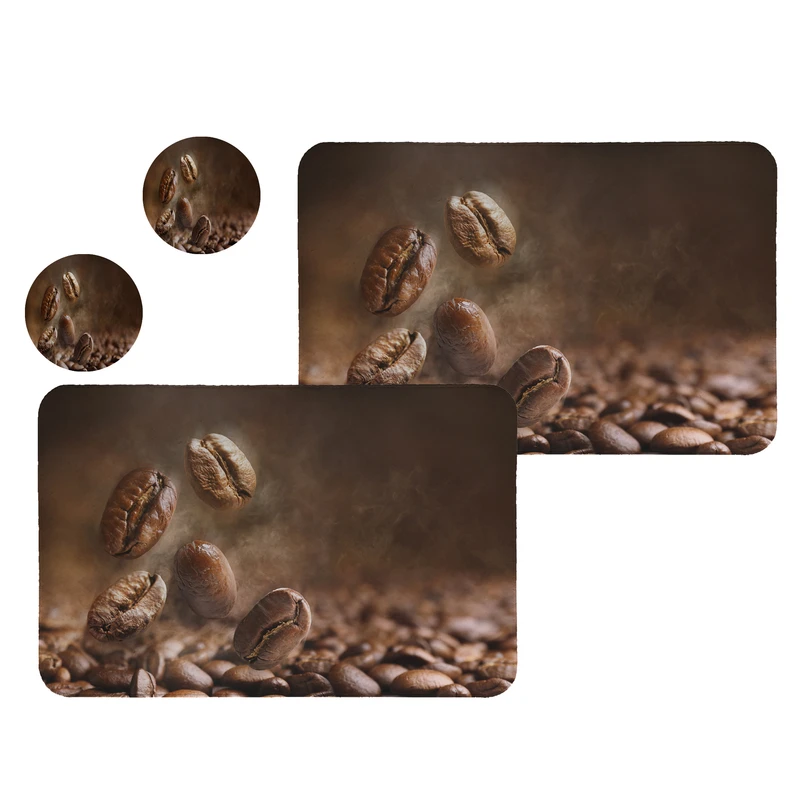 زیربشقابی طرح قهوه کد 5004 مجموعه 2عددی همراه زیرلیوانی