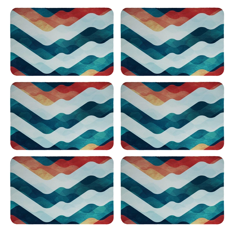 زیربشقابی طرح موج کد 9046 بسته 6 عددی 