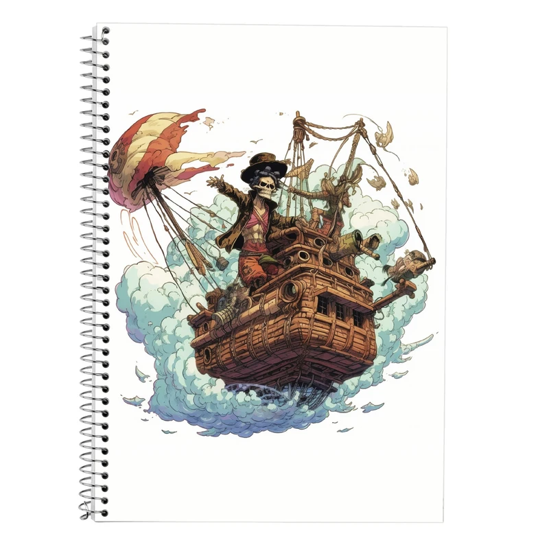 دفتر زبان 50 برگ مدوپد مدل دوخط طرح وان پیس One Piece کد DF10764