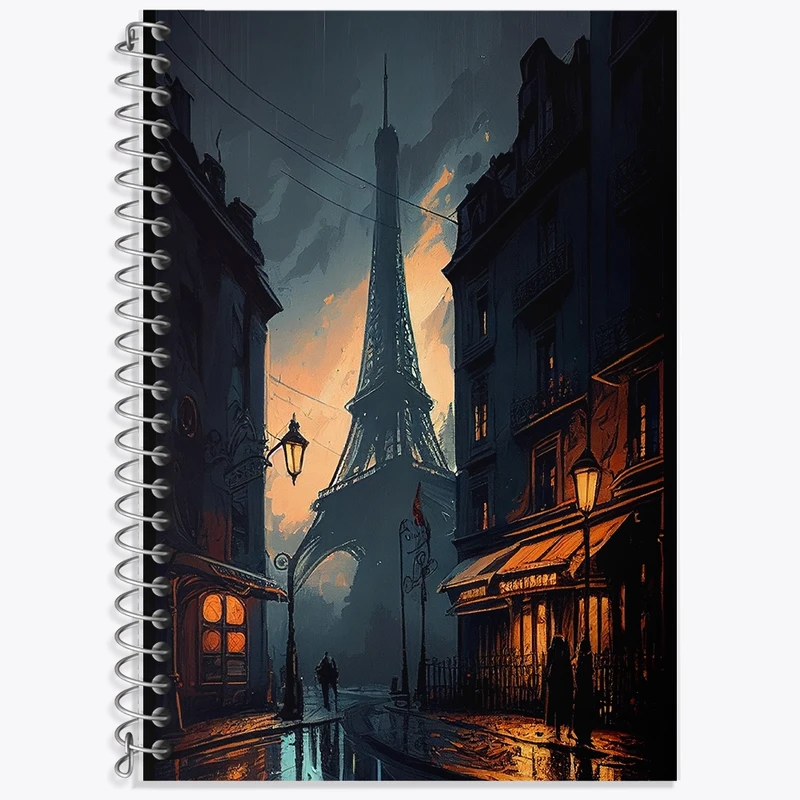 دفتر زبان 50 برگ خندالو مدل دو خط طرح برج ایفل کد F711