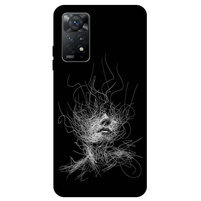 کاور مگافون طرح اسکچ صورت مدل 7423 مناسب برای گوشی موبایل شیائومی Redmi Note 11 Pro 4G / 5G