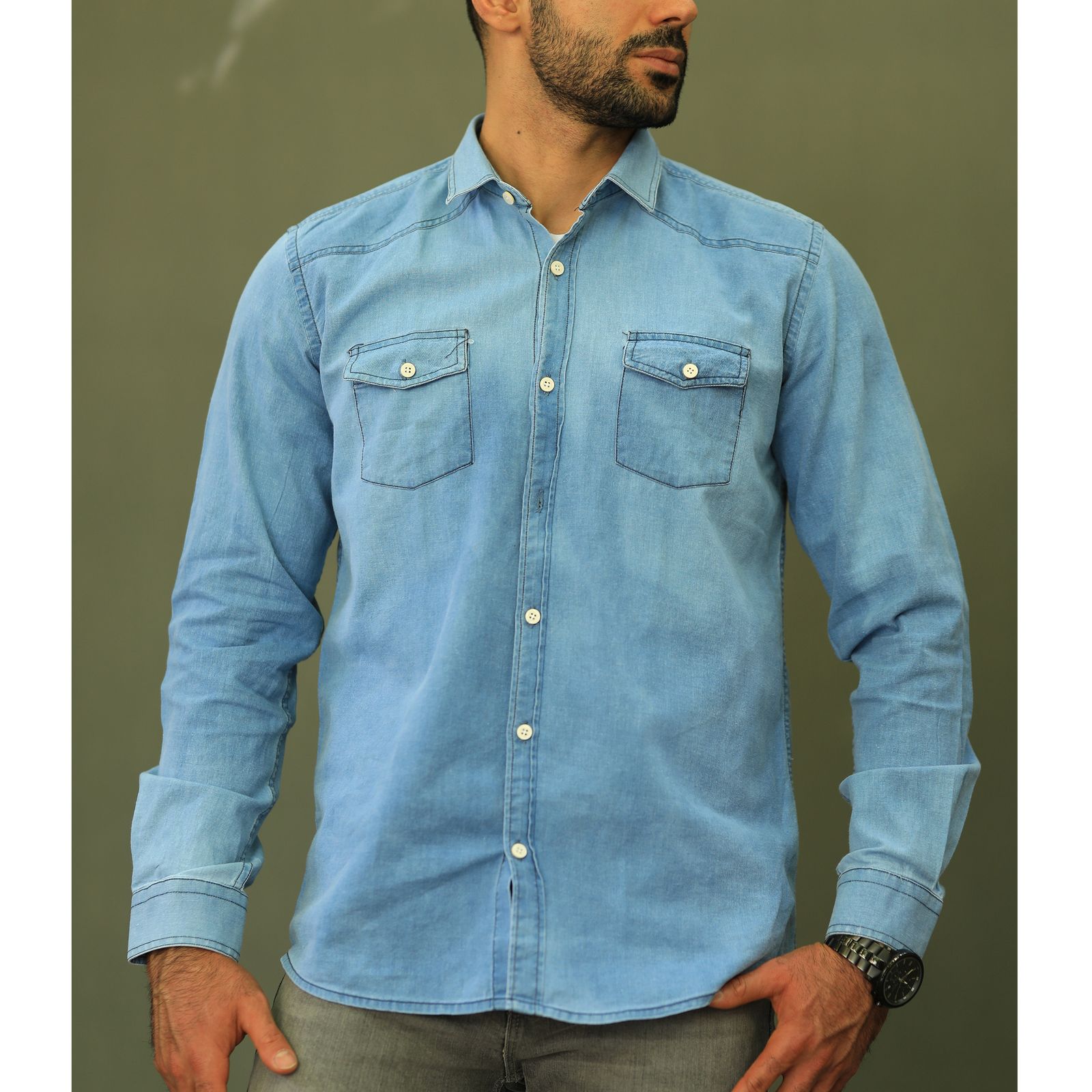 پیراهن آستین بلند مردانه لرد آرچر مدل جین کد 1036-050 -  - 3