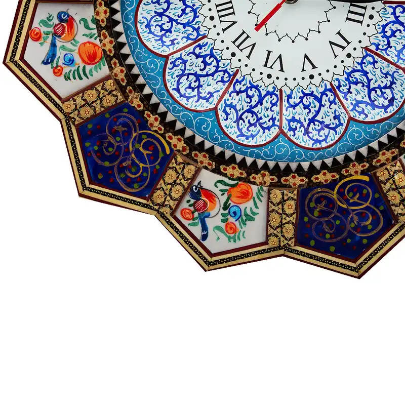ساعت دیواری خاتم کاری مدل خورشیدی کد 42-1
