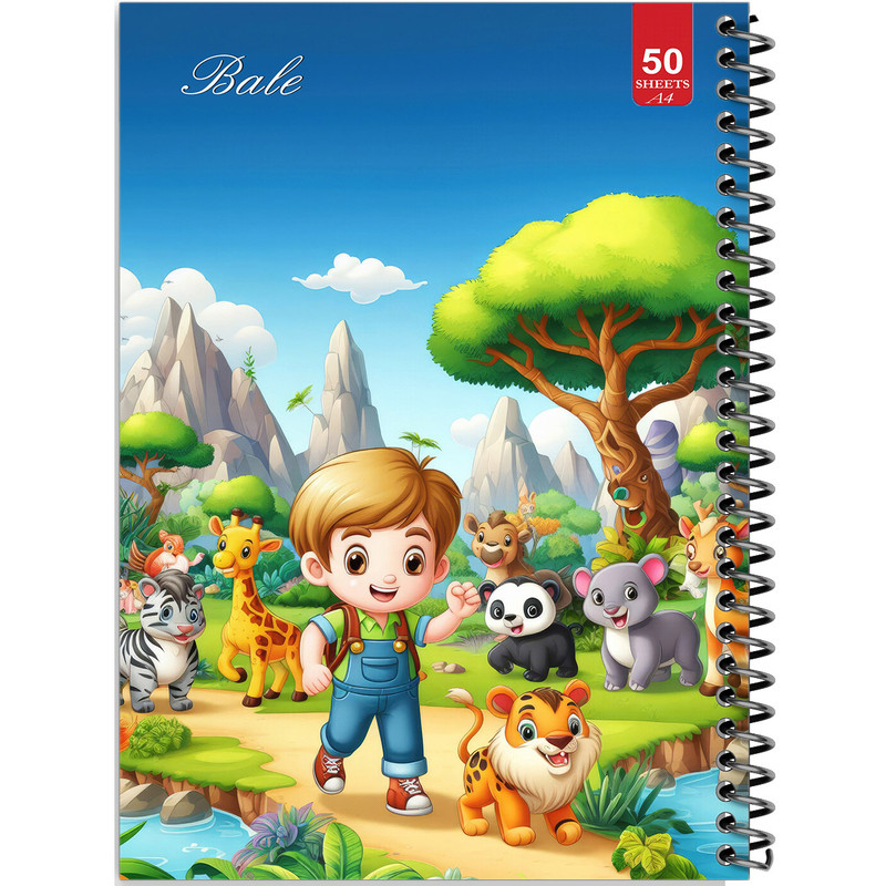 دفتر نقاشی 50 برگ انتشارات بله طرح پسرانه باغ وحش کد A4-L658