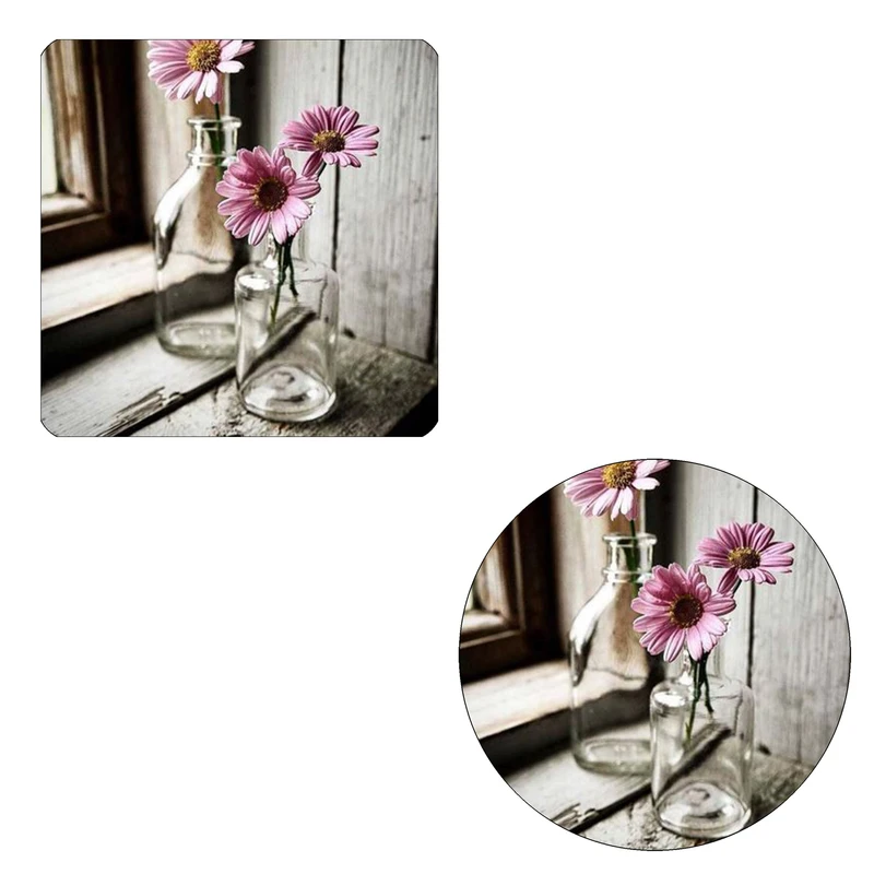 مگنت طرح گلدان و گل کد wmg253 به همراه زیر لیوانی