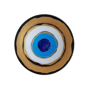 بشقاب دیوارکوب سفالی طرح چشم نظر کد 76