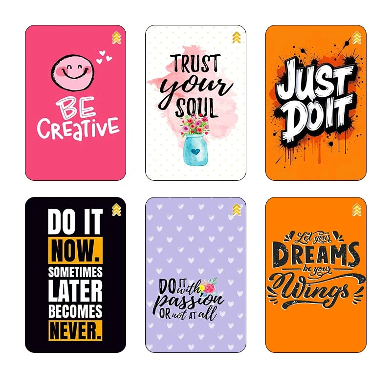 استيکر کارت کارنيکا طرح انگیزشی Quote کد 86900 مجموعه 6 عددی