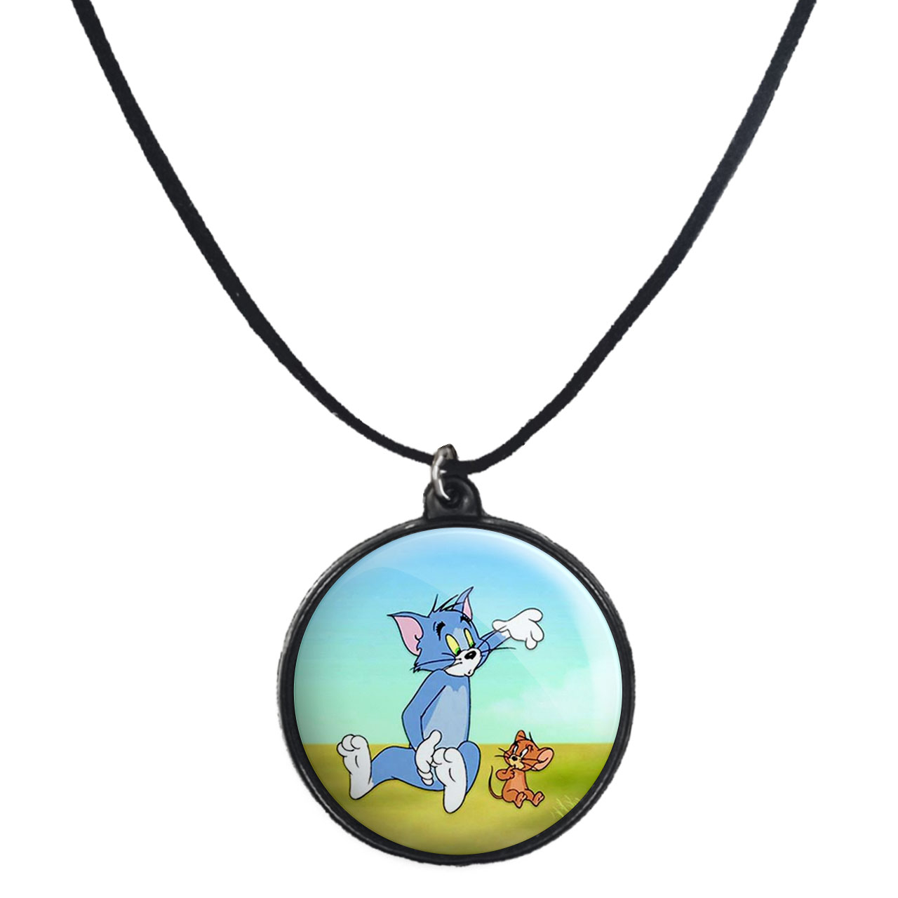 گردنبند پرمانه طرح تام و جری کد pmb.10723مدل دو طرفه