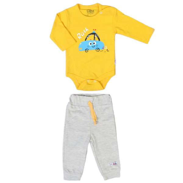 ست بادی آستین بلند و شلوار نوزادی مدل cab336p