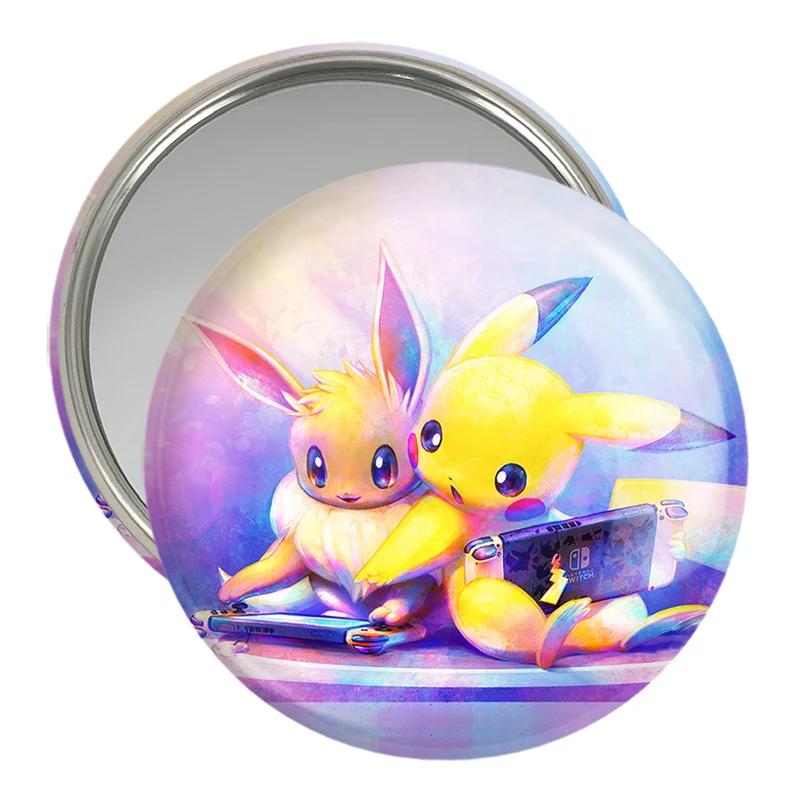 آینه جیبی خندالو مدل پیکاچو و ایوانیمه پوکمون  کد 17350