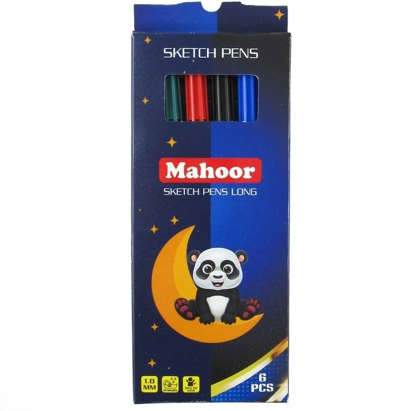 ماژیک رنگ آمیزی ماهور طرح پاندا بسته 6 عددی