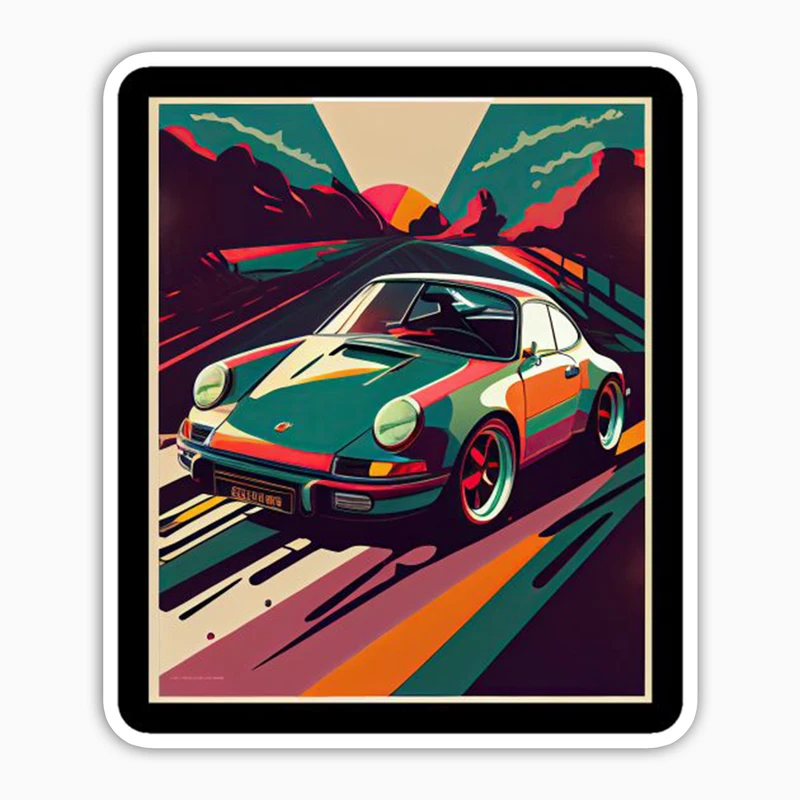 استیکر لپ تاپ و موبایل بووم طرح ماشین مدل Porsche 911 کد AG1