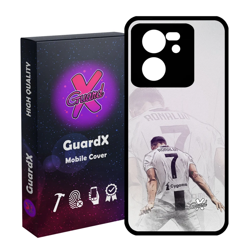 کاور گارد ایکس طرح CR7 مدل Glass10189 مناسب برای گوشی موبایل شیائومی 13T/13T Pro/Redmi K60 Ultra