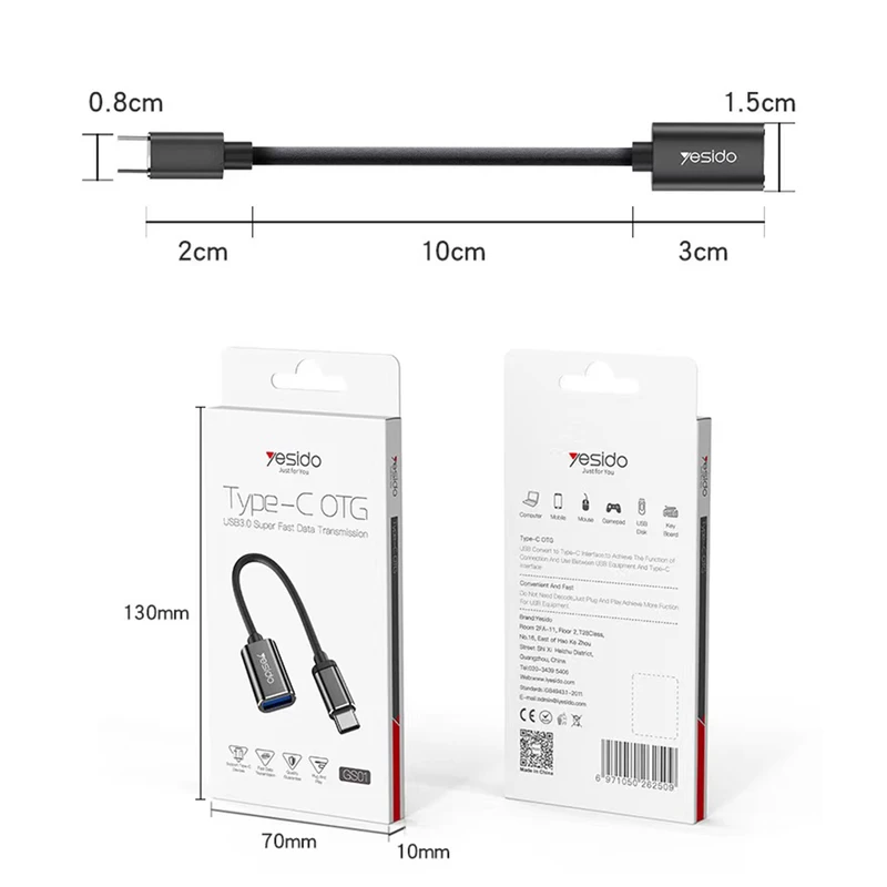 مبدل OTG USB-C به USB3.0 یسیدو مدل GS01 عکس شماره 4
