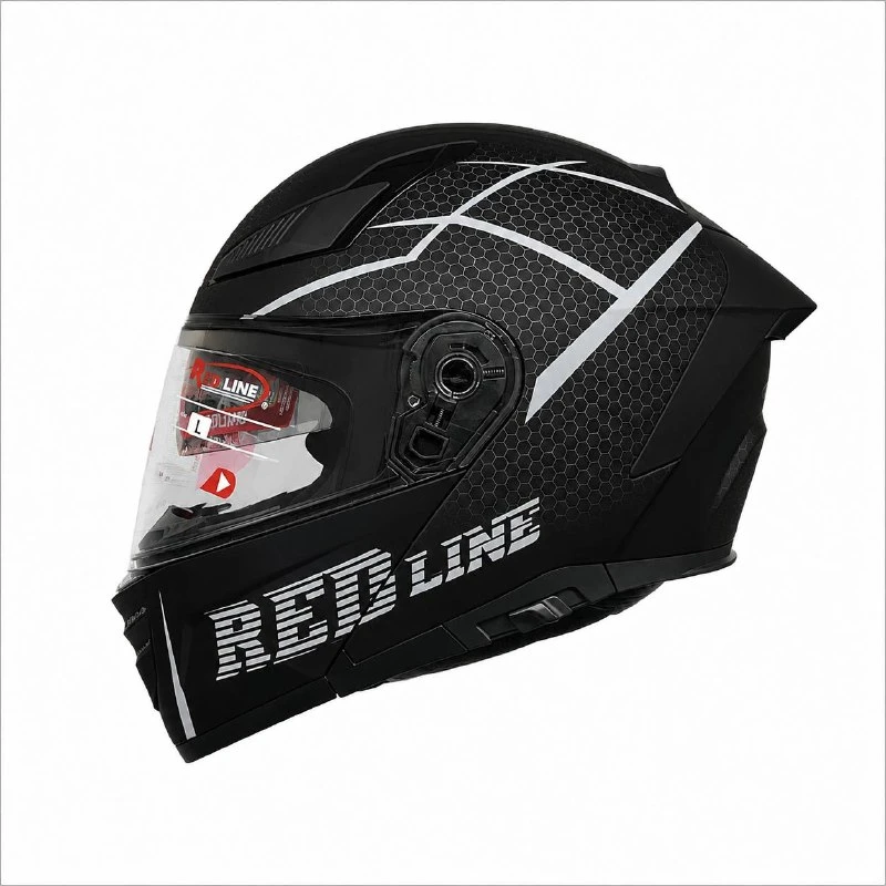 کلاه کاسکت فک متحرک ردلاین مدل MATT BLACK / Grey Thorm 960