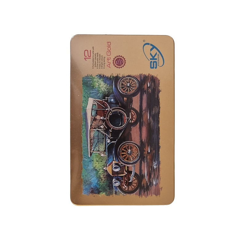 مداد رنگی 12 رنگ اسکای طرح ماشین کلاسیک کد G12-2
