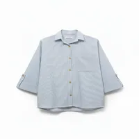 شومیز آستین سه ربع یقه برگردان زنانه مدل تک جیب