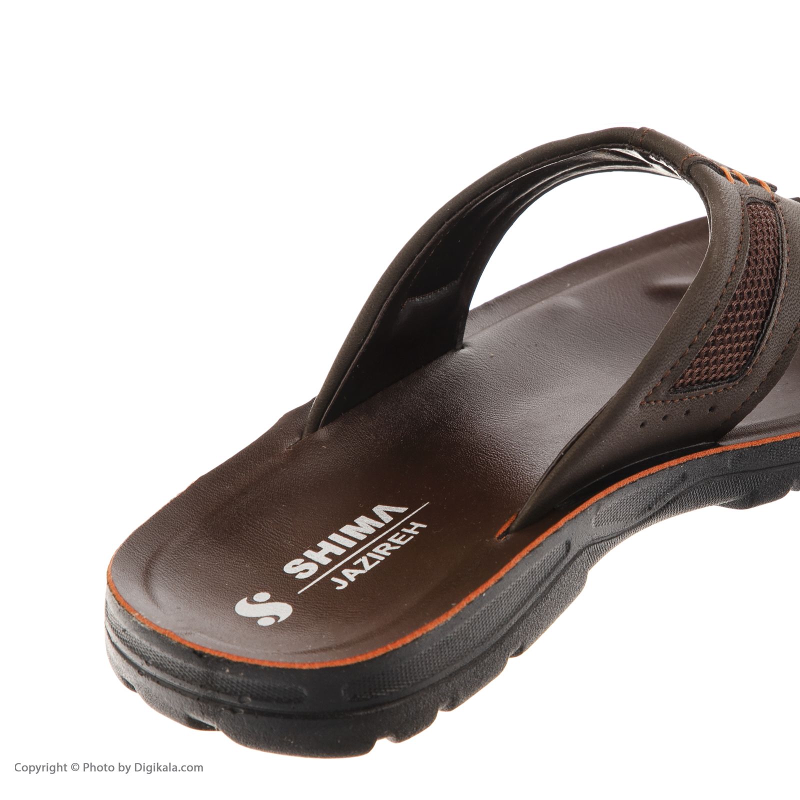 دمپایی لاانگشتی مردانه کفش شیما مدل Jazire-Brown-Orange -  - 4