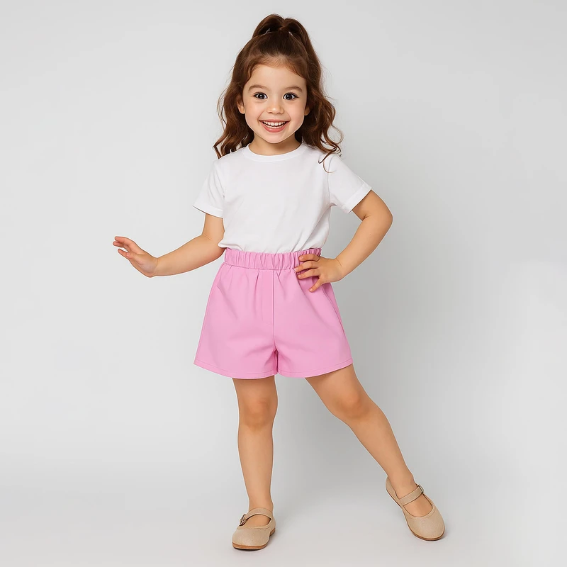 شلوارک دخترانه دل آویز مدل T324