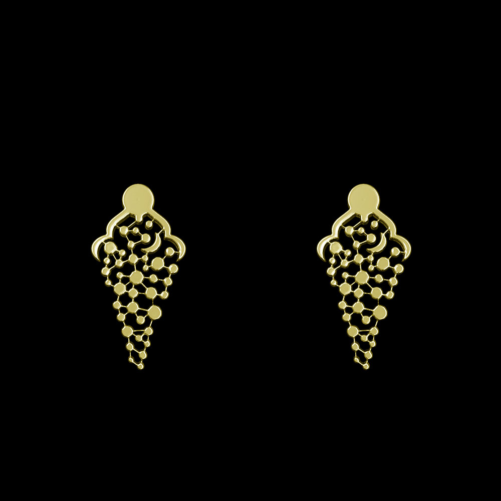 گوشواره طلا 18 عیار زنانه مدوپد مدل هندسی کد GA1-10062