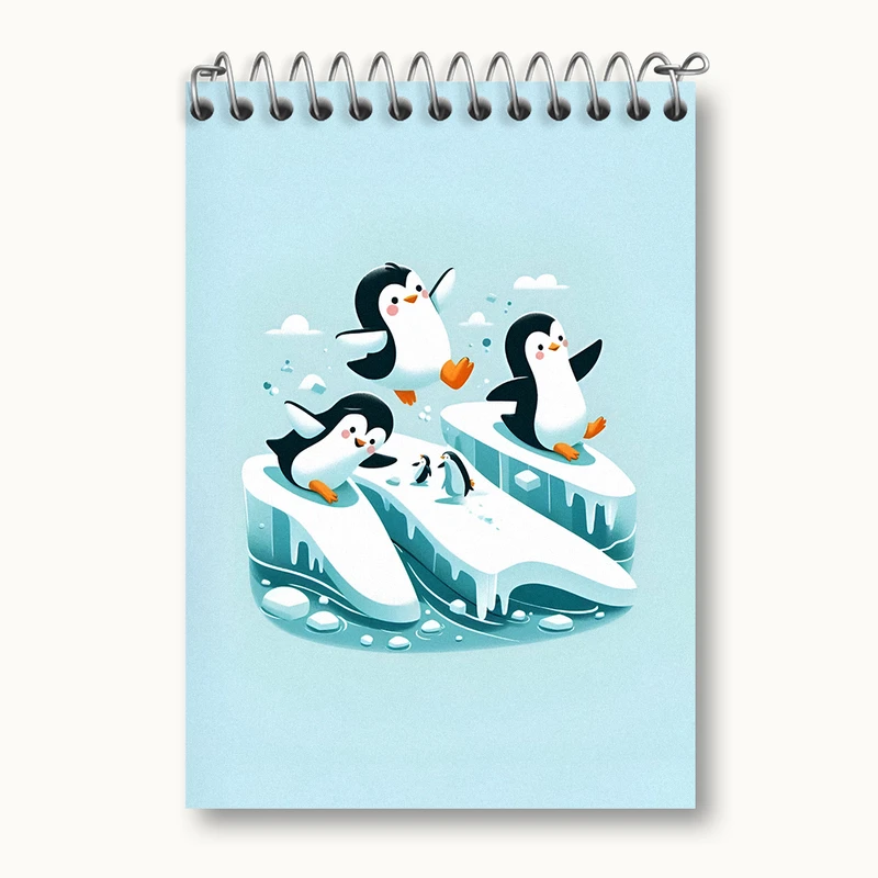 دفتر یادداشت 50 برگ خندالو طرح پنگوئن های بامزه کد N5568