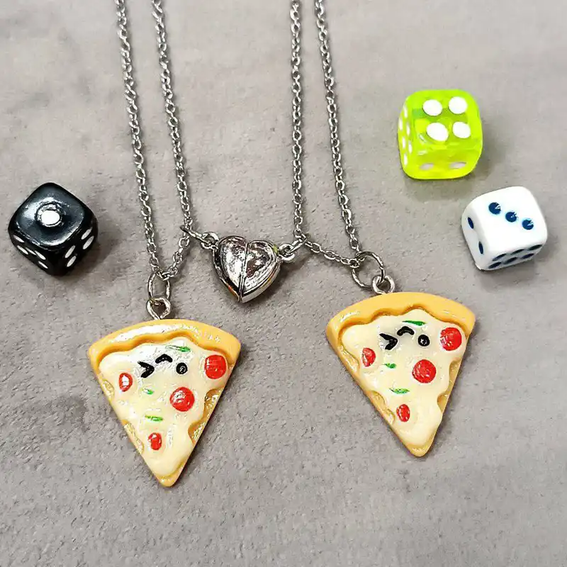 گردنبند مدل پیتزا فانتزی مجموعه دو عددی