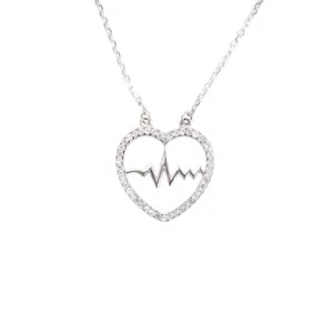 آویز گردنبند نقره زنانه مدل GTA-heart beat