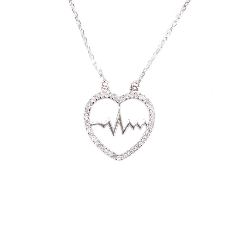 آویز گردنبند نقره زنانه مدل GTA-heart beat آویز گردنبند نقره زنانه مدل GTA-heart beat