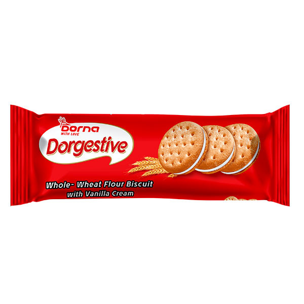 بیسکویت درجستیو کرم دار درنا 95 گرم بسته 24 عددی