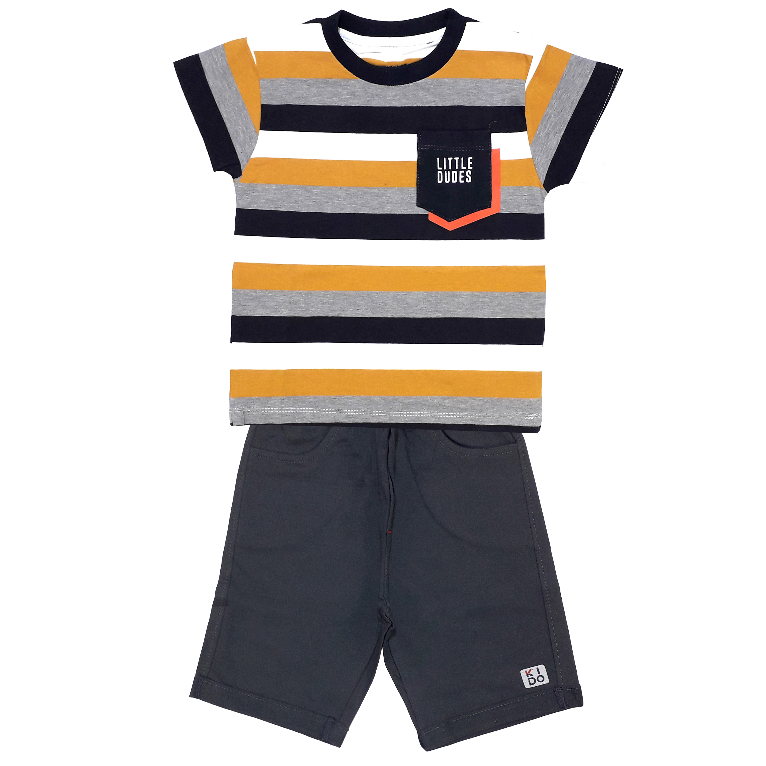 ست تی شرت و شلوارک پسرانه مدل little dudes کد 3374