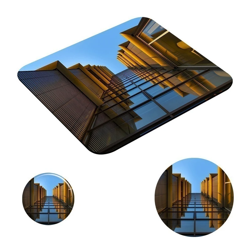 ماوس پد طرح نمای ساختمان مدرن کد A1 سایز 24 * 19 سانتیمتر به همراه زیر لیوانی و پیکسل