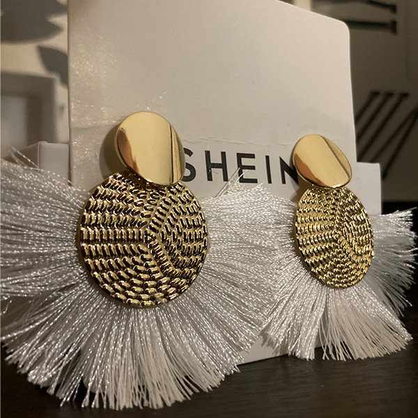 گوشواره زنانه شین مدل قطره‌ ای منگوله ای