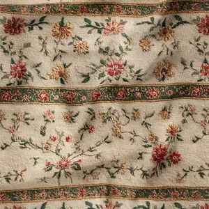 پارچه ملحفه عرض 1.5 متر پارچه باما طرح سه بعدی فرش ایرانی ناریسا کد 5015385 رنگ کرم