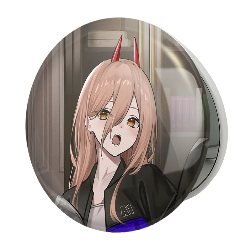 آینه جیبی خندالو طرح پاور انیمه مرد اره ای Chainsaw Man مدل تاشو کد 22343 