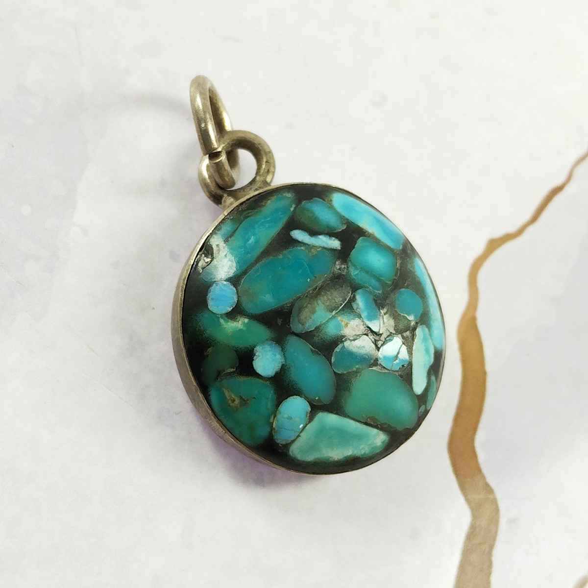 آویز گردنبند نقره زنانه سلین کالا مدل فیروزه کد 123