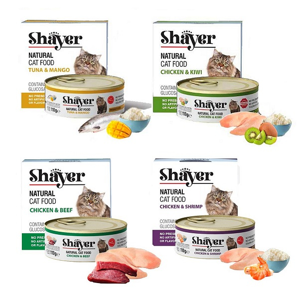 کنسرو نچرال گربه شایر مدل Mix4 وزن 440 گرم مجموعه 4 عددی