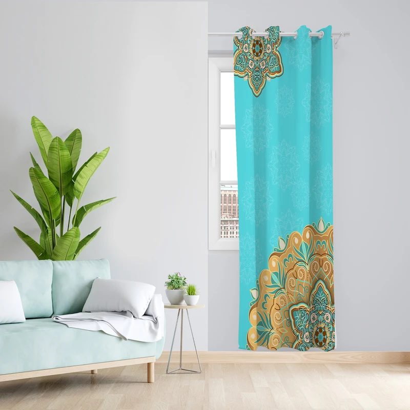 پرده طرح سنتی مدل مخمل پانچی کد 4855 z سایز 140x200 سانتی متر