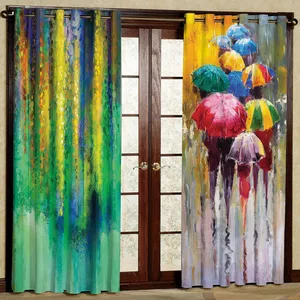  پرده مدل چتر رنگی رنگی مخمل پانچی کد 1294 سایز 140x280 سانتی متر