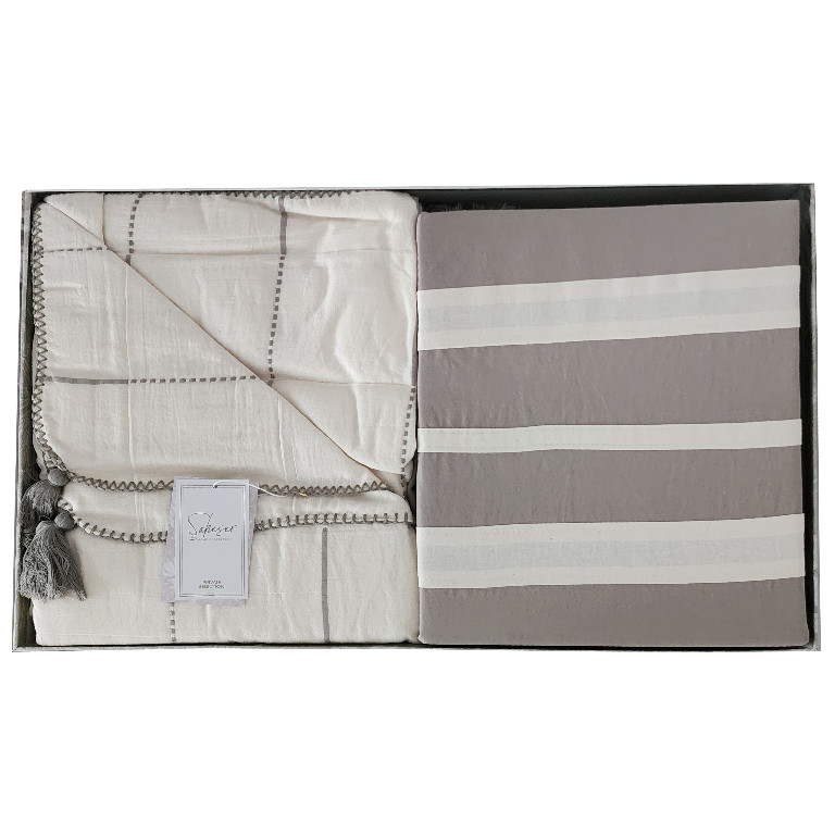 سرویس ملحفه دو نفره 7 تکه شاهسِر مدل Eva Bej C.K