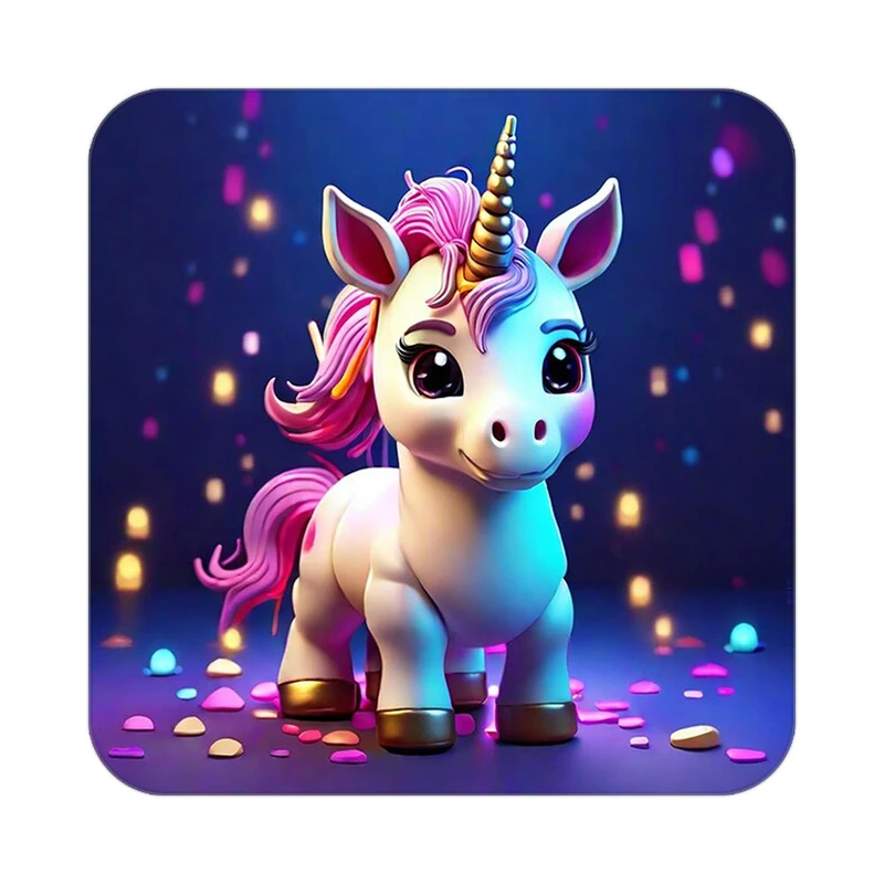 زیر لیوانی کاکتی طرح اسب تک شاخ و یونیکورن مدل mp30707